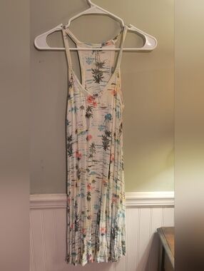 Womens Size XS Sleeveless Tropical Print Maxi Dress